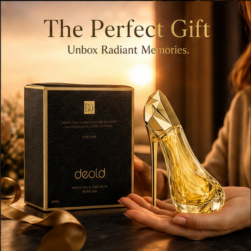 Heels - Luxurious golden high-heeled shoe-shaped women's perfume