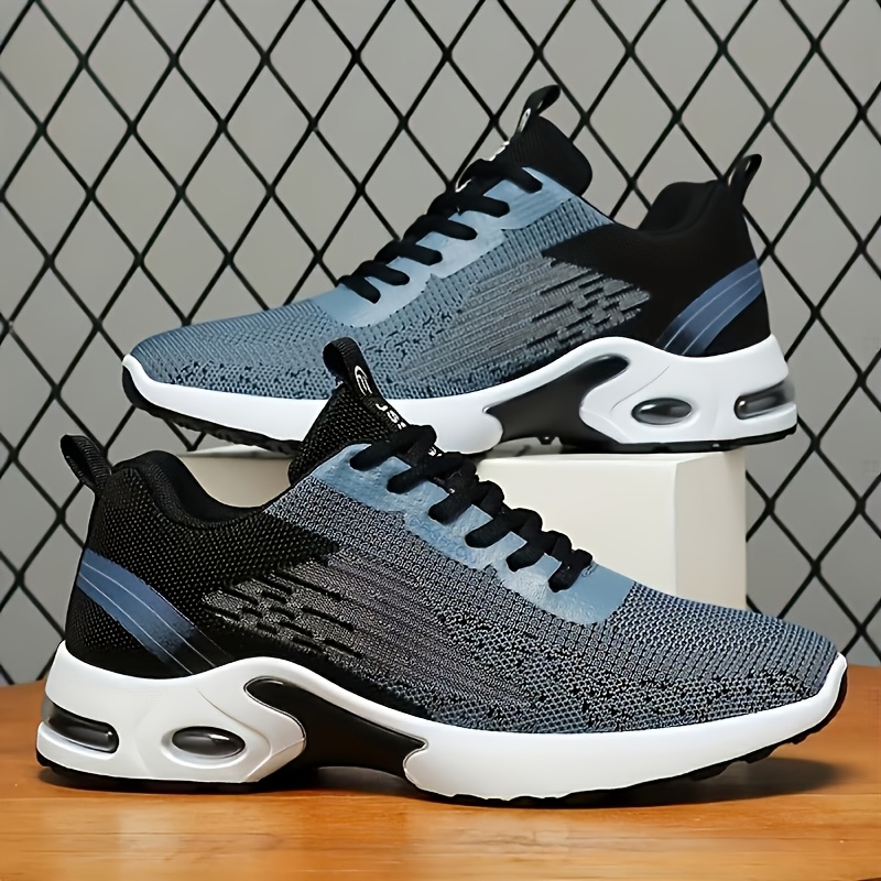 Shock Absorbing Gym Trainers - Men Breathable Flying Woven Mesh Running