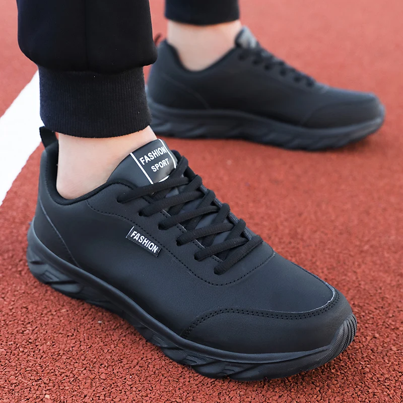 Waterproof Goretex Running Shoes - Men's Running Shoes Black PU Upper