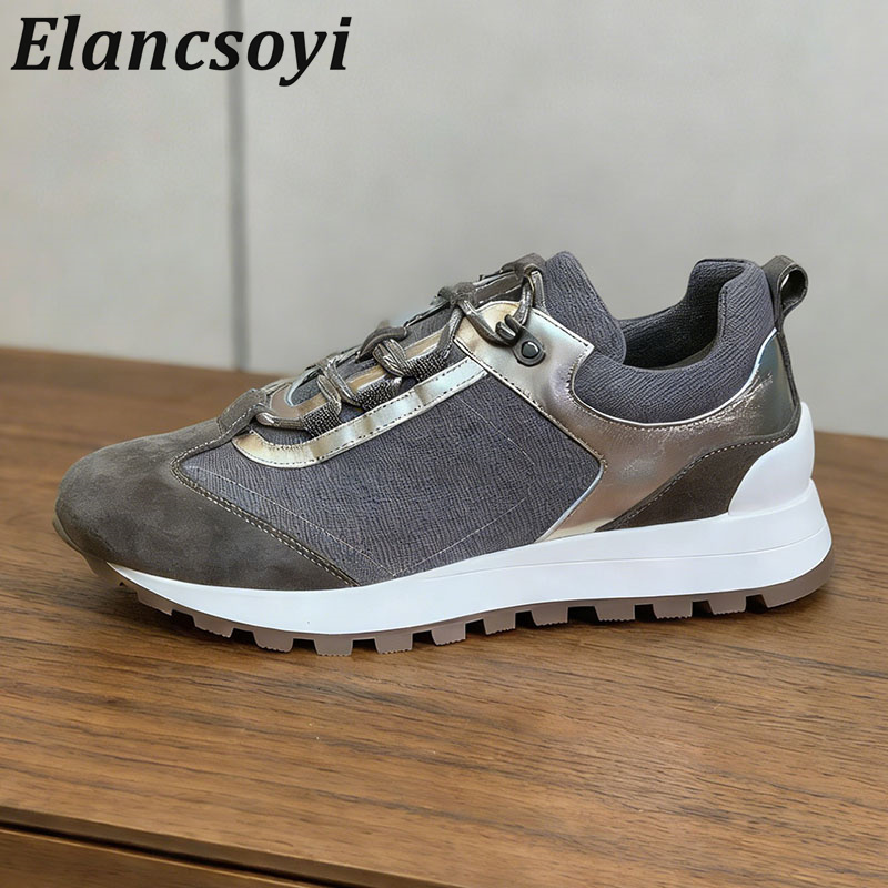 Sneakers Women Lace Up String  - огляд і ціна Knit Fabric Lace Up Sneakers