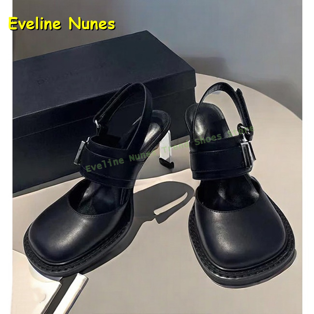Women's Black Square Toe Buckl - огляд і ціна Sandals