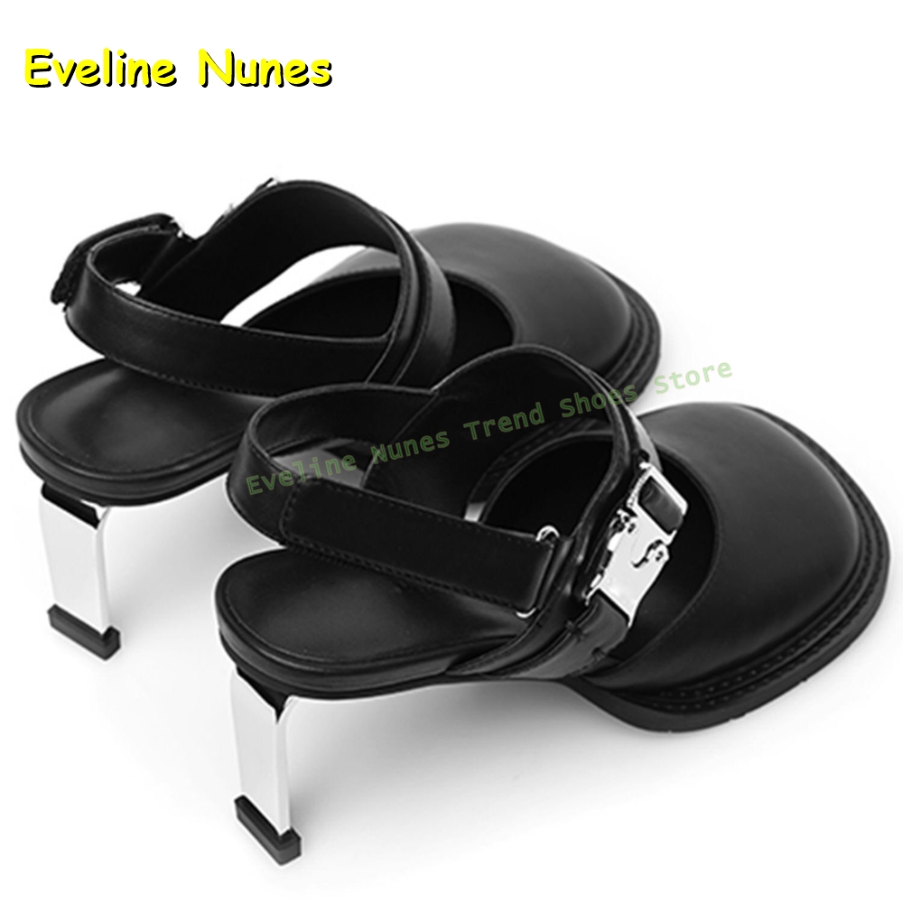 Women's Black Square Toe Buckl - огляд і ціна Sandals