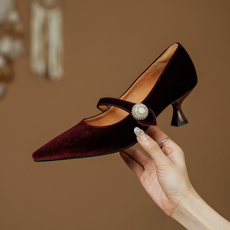 Wine Red Pointed Toe Mary Jane - огляд і ціна Boots