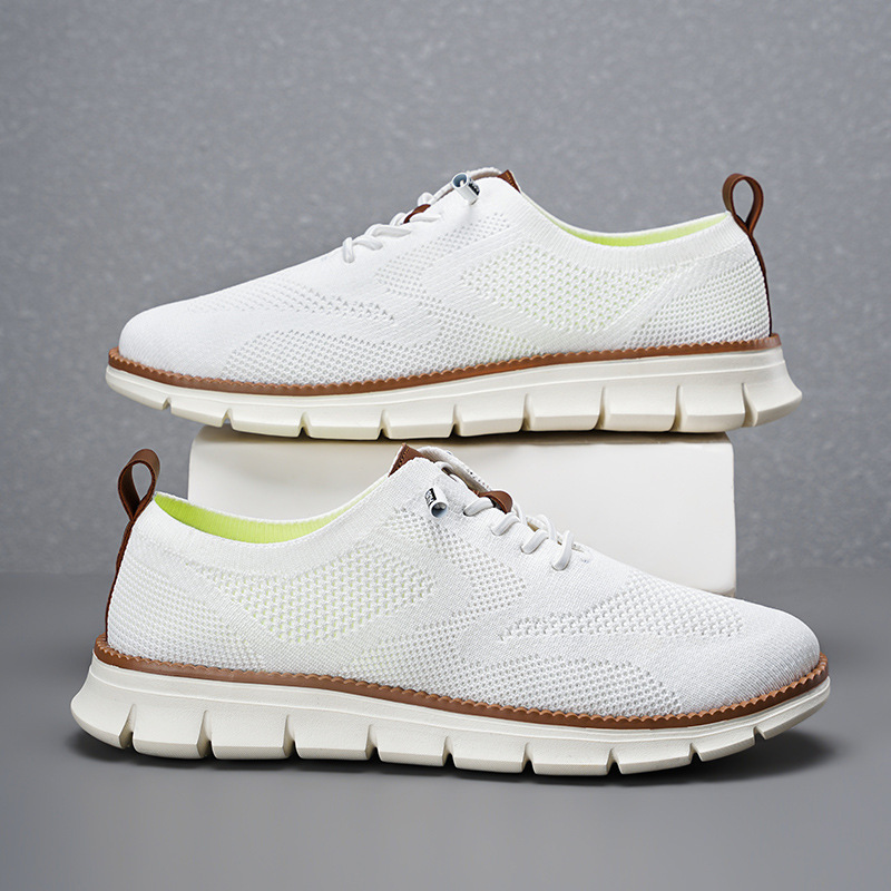 2026 New Men's Breathable Knit - огляд і ціна Knit Fabric Lace Up Sneakers